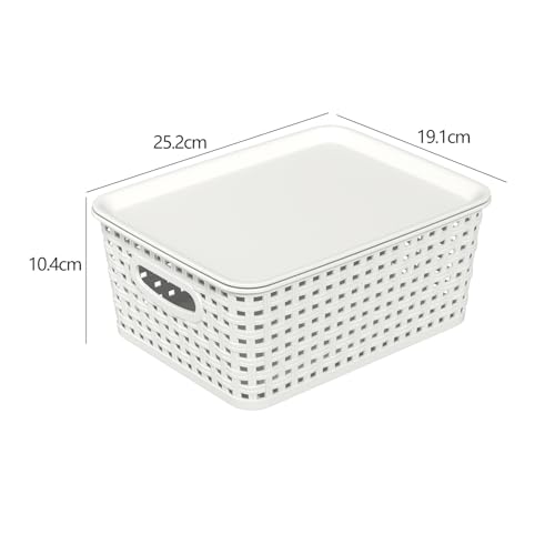 Panier de rangement avec couvercle blanc pour ranger vos placards
