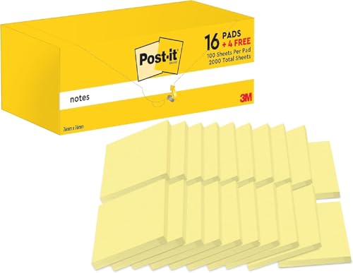Feuillets adhésifs Post-it 76x76 mm à forte adhérence pour rappels