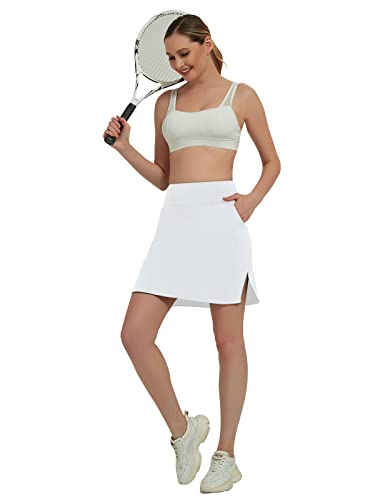 White Tennis Skirt For Women Casual Skirts For Women Outdoor Skort With Pockets S #TOP4