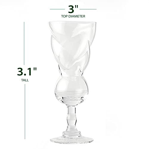 Vintage Crystal Absinthe Glasses | Set of 4 | 6.5 oz Wine Savant - Stemmed Classic With Swiss Bubble Reservoir, Tasting, Nosing & Sipping, Absinthe, Sambuca, Raki, Pastis, Ouzo, Drinking Green Fairy - Thumbnail 3