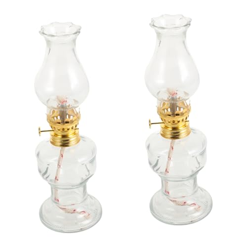Holibanna 2 Juegos lámpara de queroseno retro combustible antorcha tiki candil de aceite lamparillas de aceite lámpara de aceite de queroseno para el hogar lámpara de aceite retro