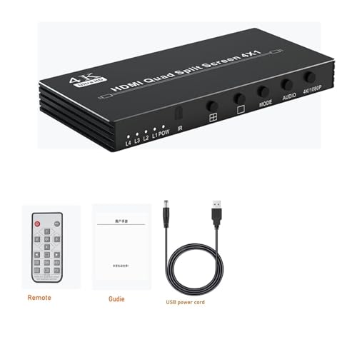 Multivisor cuádruple 4K conmutador continuo 4X1 HDMI 30 Hz de vídeo 6