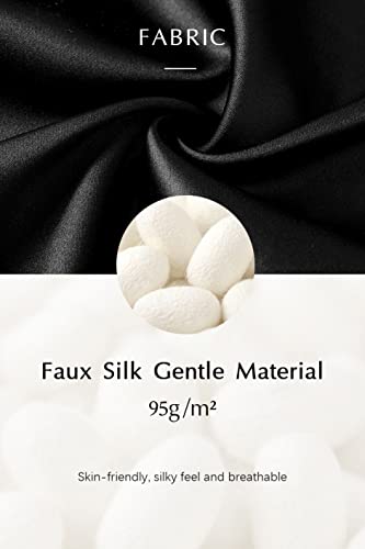 Babeyond Satin Kimono Robe Silky Long Bridesmaid Wedding Lightweight Bath Robe With Lace Trim thumb #4