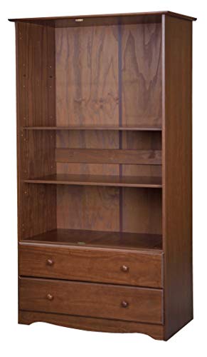 Palace Imports 100% Solid Wood Smart Wardrobe/Armoire/Closet, Mocha Color, 40" W x 72" H x 21" D, 1 Clothing Rods, 1 Lock, 2 Drawers Included