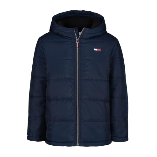 Image of Tommy Hilfiger Boys' Heavyweight Hooded Polar Fleece Lined Puffer Jacket