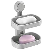 TAILI Seifenschale mit Ablauf für Badezimmer, MAX Halten 3 KG, Doppelter Seifenschalen ohne Bohren,...