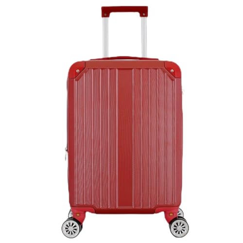 Mala de Bordo 10kg Extensível com Zíper Duplo, Rodas 360° Giratórias, ABS Resistente, Cadeado TSA – Mala de Mão Pequena para Viagem(Vermelho,N19-52 * 33.5 * 22)
