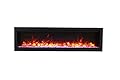 Amantii Symmetry Smart 74" Electric Fireplace 74inch Thin and Linear Fireplace, Wall Mounted & in-Wall Fireplace, Adjustable Flame Colors & Speed, Touch Screen Remote Control, Realistic Flames