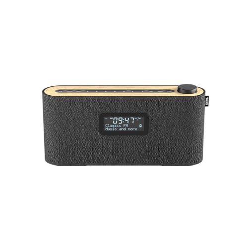 Loewe Radio.Frequency, Radio Dab+, Son de 28 Watts, écran LCD, 14 Heures de Lecture, Bois, Tissu, Radio, Longue durée de Batterie, Utilisation conviviale.