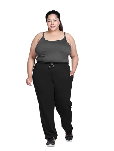 Image of Elite soul Womens Regular Fit Cotton Track Pants | Casual & Sports Trousers | Plus Size Bottoms for Lounge, Gym & Night Wear | Sizes XL, 2XL, 3XL, 4XL, 5XL