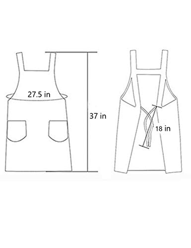 Cotton Chef Apron With Pockets For Kitchen Cooking Baking Grilling Painting #TOP5