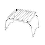 ibasenice Parrilla de Barbacoa Portátil de Acero Inoxidable Plegable y Mini Herramienta para Camping Picnic y Actividades al Aire Fácil Montaje y Gran Capacidad