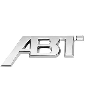 ملصق شارة معدني لصق ثلاثي الأبعاد لغطاء شنطة السيارة والرفرف للسيارة الرياضية وسيارة السباق متوافق مع شعار ABT فضي لموديلات RS3 RS4 RS5 RS6 RS7