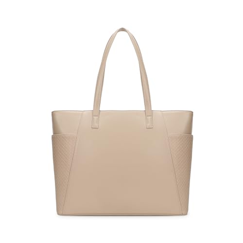 Image of Fastrack Gridlock Tote | Woven Faux-Leather Women's Handbag | Laptop Tote with Textured Side Pockets & Gold Hardware