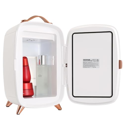 VEVOR-Mini-Fridge-for-Bedroom-6L-Luxury-Skin-Care-Refrigerator-ACDC-Cosmetic-Cooler-for-Office-Dorm-Car-Small-Makeup-Cooling-for-Beauty-Face-Mask-Beverage-Chill-White