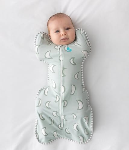 Image of Love To Dream Swaddle UP, Baby Sleep Sack, Twin Zipper for Easy Diaper Changes, Arms UP Position, Hip-Healthy, Lightweight & Breathable, Moderates Temperatures 24-27C, Medium 3-6 M, Eclipse Olive