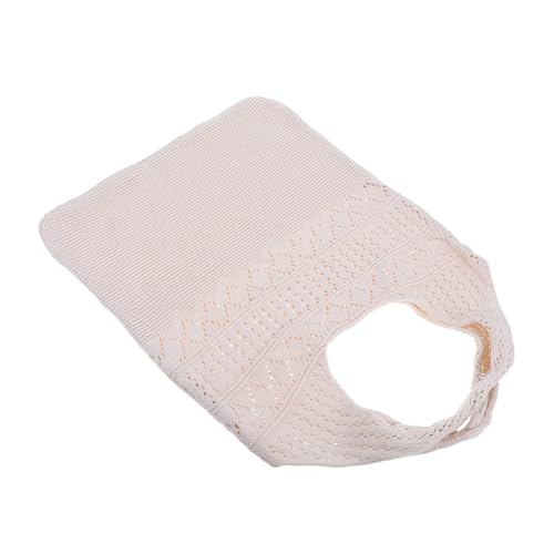 Bolsa de punto de tejer flexible estilo casual con asas anchas