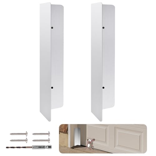 Bompro 2 Pcs Garage Door Seal Mouse Guard, Heavy Duty Stainless Steel Garage Door Mouse and Snake Guard, Permanent Solution
