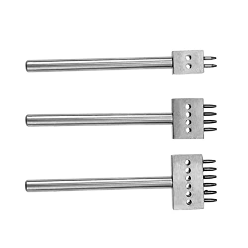 jojofuny DIY Prong Round Hole Punch Tool Set Leather Craft Punching Kit for Watch Bands Durable Effortless Hole Creation Includes Punch