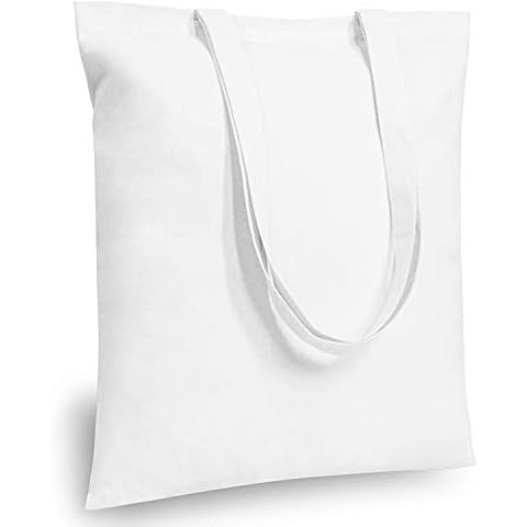 TOPDesign 5 Pack Black Cotton Tote Bags Cover