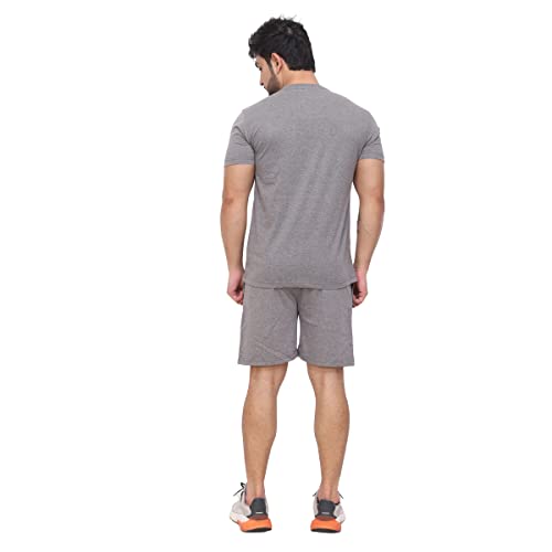Image of D-GREEN Men's Basic Solid Cotton Round Neck Tracksuit for Athletics Jogging Gym and Sports