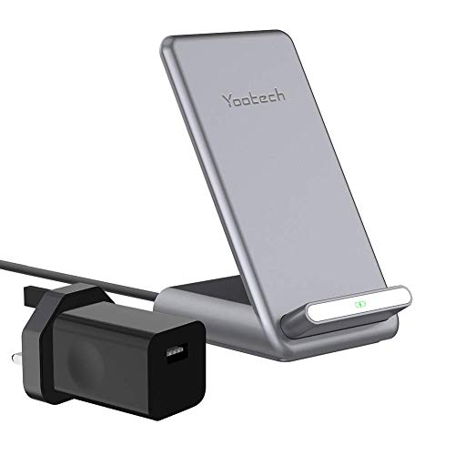 yootech 7.5W/10W/15W Fast Wireless Charger,7.5W Wireless Charging Stand with QC3.0 Adapter Compatible iPhone SE 2020/11/11 Pro/11 Pro Max,15W LG V30/V35/G8,10W Galaxy S20/S10,Pixel 3/4XL