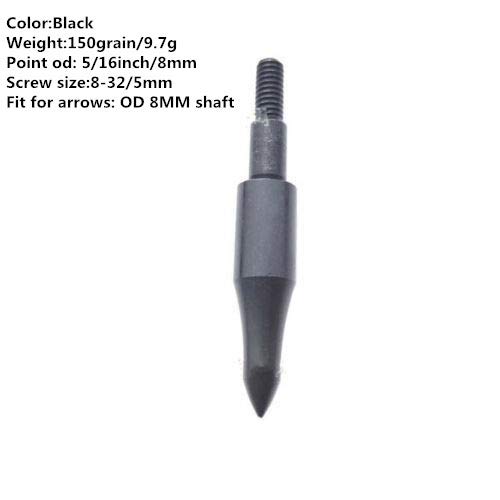 Jjzs 12Pcs 150 Grain Archery Field Points 5/16 Inch Target Practice Arrow Tips Screw In Bullet Points Broadheads For Crossbow Recurve Bow Compound Bow Hunting Shooting #TOP2