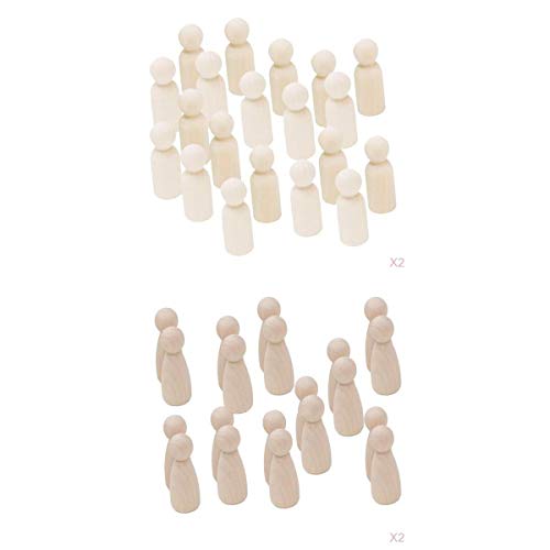 Poupées en bois brut DIY et figurines cônes à peindre pour loisirs créatifs de Noël