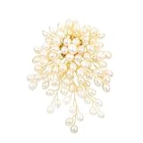 MFJGHU JFDBGU Broche de Perlas de Agua Dulce de Punto Hecho a Mano, Ramillete, Broche versátil for suéter con joyería