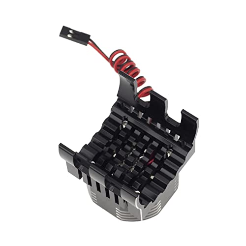 Rc Motor Heatsink With 21000Rpm Cooling Fan, 42Mm Motor Radiator With Rgb Light Brushless Engine Motor Heat Sink For Traxxas 1/8 1/10 Car Truck Buggy Scx10, Tamiya Arrma Axial Rc Car 4274 4268 Motor #TOP3