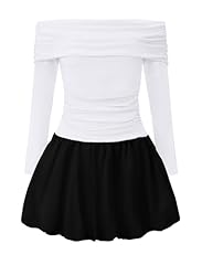 Off the Shoulder Bubble White/Black