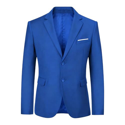 Boys Jacket Slim Fit Sport Coat for Kids 2 Button Boys Blazer School Uniform Easter Royal Blue Boy Suit Jacket Size 2