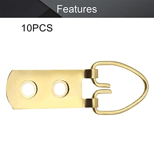 Image of MroMax 10PCS Ring Picture Frame Buckle 2.05 inch x 0.55 inchGold Tone Assortment Kit for Home Decoration Picture Frames Photo Hanging Solutions