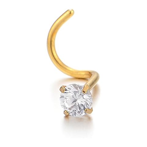 COOLSTEELANDBEYOND Pernos Nariz Piercing Oro Cover