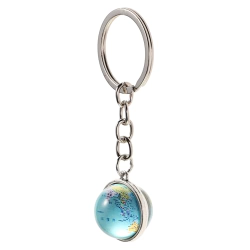 DECHOUS Llavero de Mapa Mundi Globo Terráqueo de Vidrio y Aleación de Zinc, Colgante Creativo y Pulido para Bolso, Obsequio Adecuado para Viajeros y Decoración