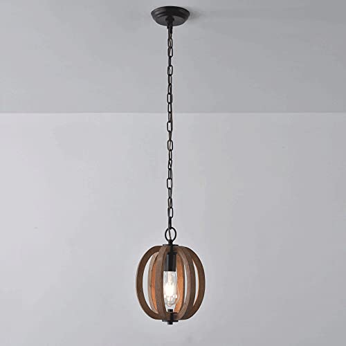 Lustre bois sculpté E27 pour éclairage restaurant et comptoir bar