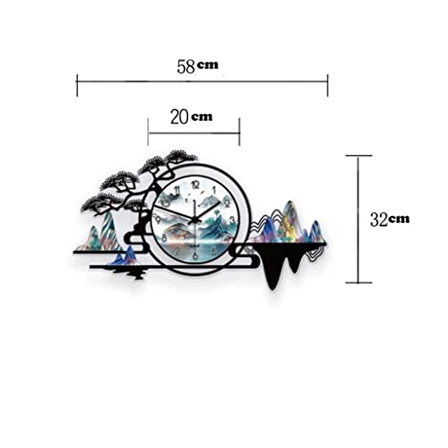 Horloge murale chinoise muette pour éliminer le bruit dans le salon - 3