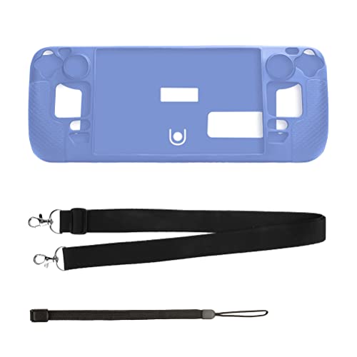 Mify Coque de protection compatible avec Steam Deck, coque en silicone antidérapante et anti-rayures avec dragonne Cover