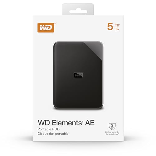 WD Elements AE 5TB Bärbar extern hårddisk, SuperSpeed USB 3.2 Gen 1/USB 3.0, Plug-and-Play (Anslut Och kör), Formaterad för Windows, svart – Bild 6