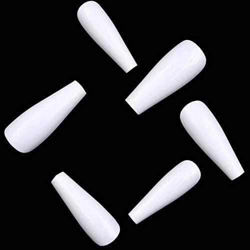 600 Pieces COFFIN Extra Long Tapered NATURAL Full Cover False Nails Glue On Tips - Professional Salon & Home Use. - Image 4