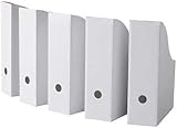 ROYALNA (5 PACK) White Magazine File Folder Holder, Magazine Organizer, Document Organizer, Storage...