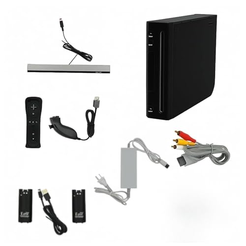 Nintendo Wii Console (Black) with Controllers and Nunchucks (Renewed)