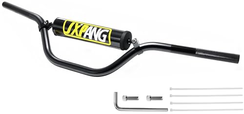 JXPANG 7/8 Inch 22mm Dirt Bike Handlebars 6063-T6 Aluminum Compatible Pit Or Dirt Bike Handlebar With Foam Pad Universal For Motocross Pit Dirt Bike ATV Quad Mini Bike CRF YZF KXF KLX RMZ (Black)