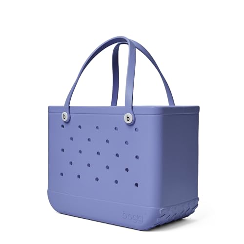 Image of BOGG BAG Original Large Tote - 19 inch x 14 inch x 9 inch - Durable, Washable, Tip-proof - Beach, Pool, Boat, Work, Sports (Pretty as a Periwinkle with White Buttons)