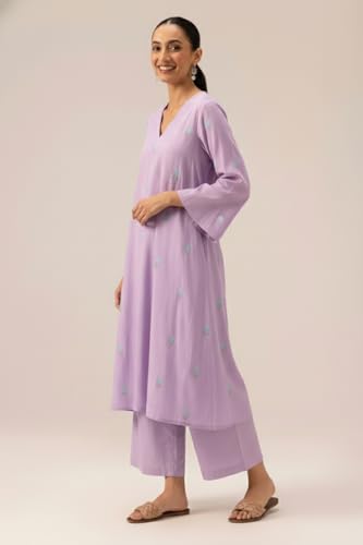 Image of ANNI DESIGNER Viscose Blend Kurta for Women | Kurti Set Woman | Kurta with Palazzo | A Line Printed Co Ord Outfit | Cord Ethnic Suit | Indian Office Party Traditional Clothing Fashion Premium Look