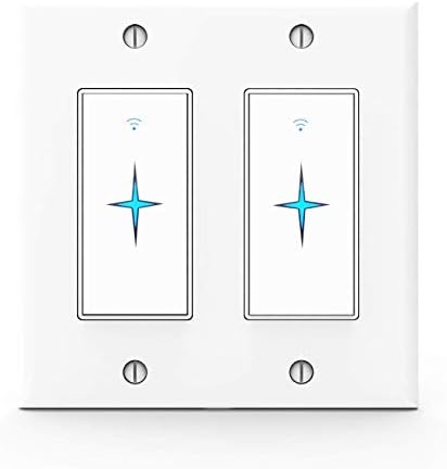 Smart Switch Light Wall Switch Smart Switch in Wall, WiFi Light Switch Work with Alexa Google Home, Needs Neutral Wire,2 Gang