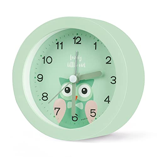 Reloj Despertador Digital, 4 Pulgadas Silencioso Simple Portátil Despertador luz LCD Doble Alarma Función de Repetición Funciona con Pilas para Cocina Dormitorio Escritorio Reloj de Mesa (Verde) Cover