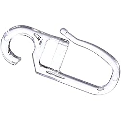 GARDINIA Ganchos para anillas de cortinas, Ø ojal 5,3 mm, ganchos para anillas de cortinas y cortinajes, 10 piezas, plástico, transparente