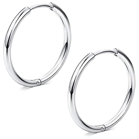 Pendientes Funseedrr Bisagra Acero Inoxidable Aros Huggie Cover