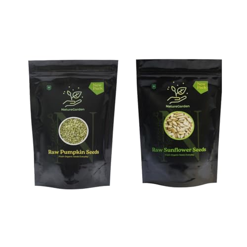 Image of NatureGarden Raw Pumpkin & Sunflower Seeds combo 500g-(250g Each ) Protein-Rich Superfood | High Fiber Non-GMO | Healthy Snack for Weight Loss | Vegan Keto Gluten-Free | Immunity Booster | Natural Seeds for Eating